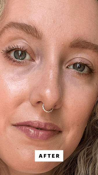 McGrath after applying the Benefit Cosmetics BadGal Bang Volumizing Mascara